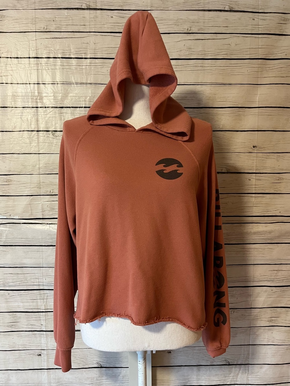 Billabong Rust Hooded Pullover with Sleeve Logo